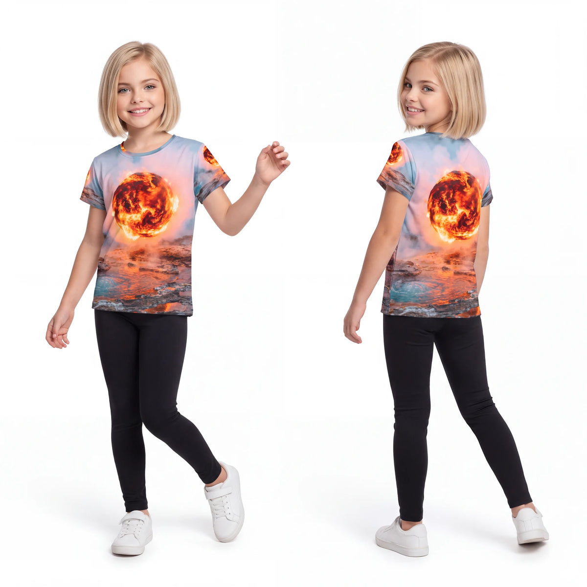 Kids Sports Jersey Fire Orb Geothermal Art