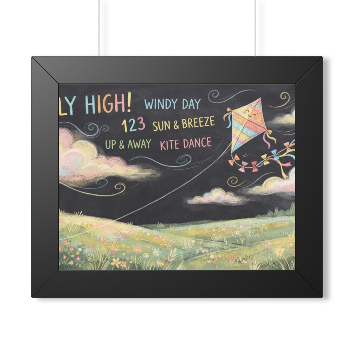 Framed Horizontal Poster - Breeze Meadow — Black (14×11... |...