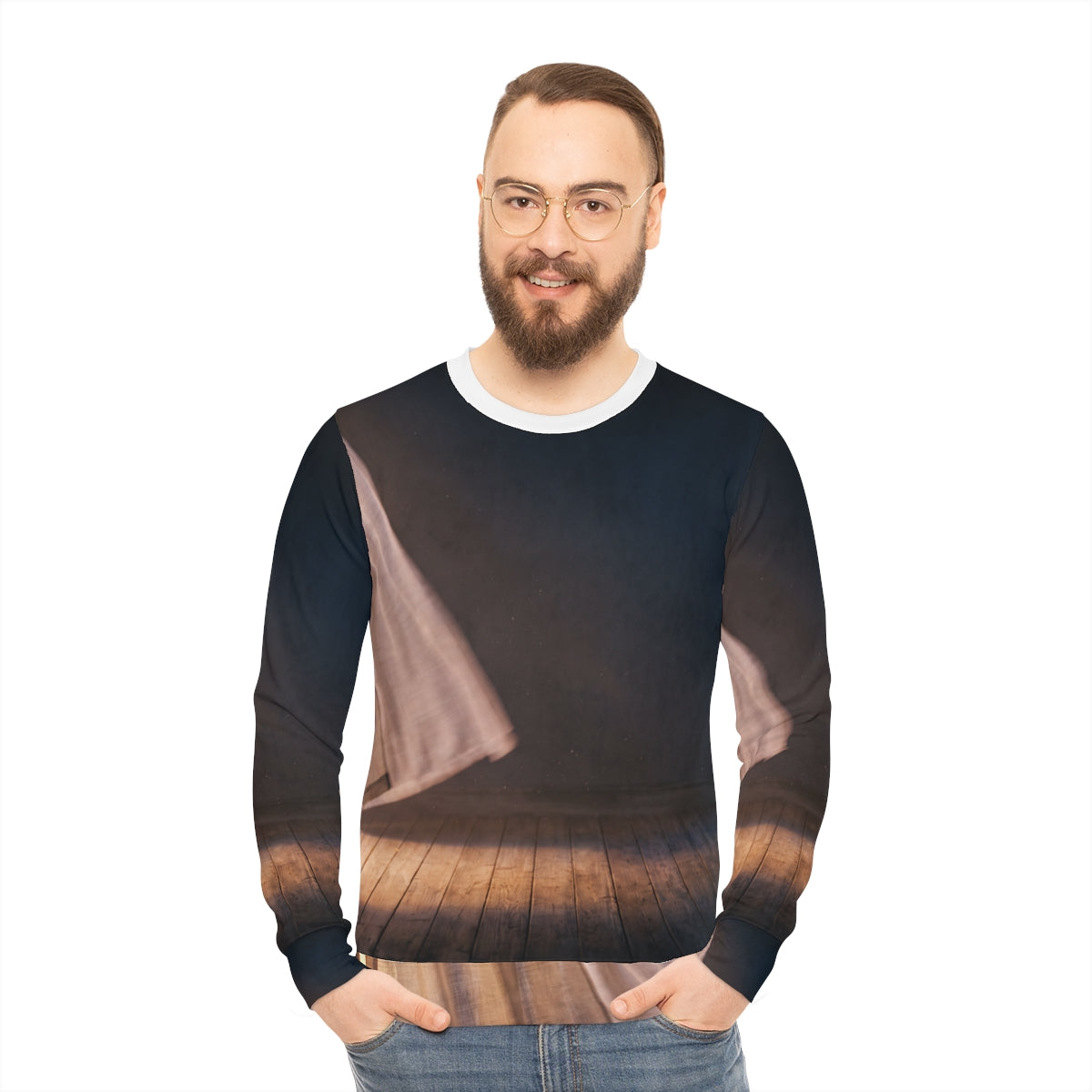 Men's Lightweight Sweatshirt - Cinematic Golden Hour Windy...