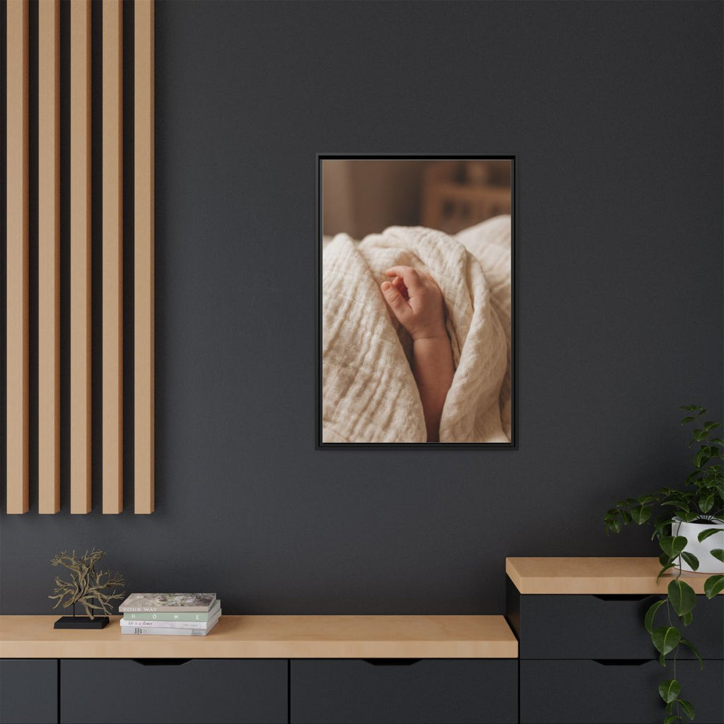 Framed Matte Canvas - Tender Newborn Hand (8×10, 9×12... |...