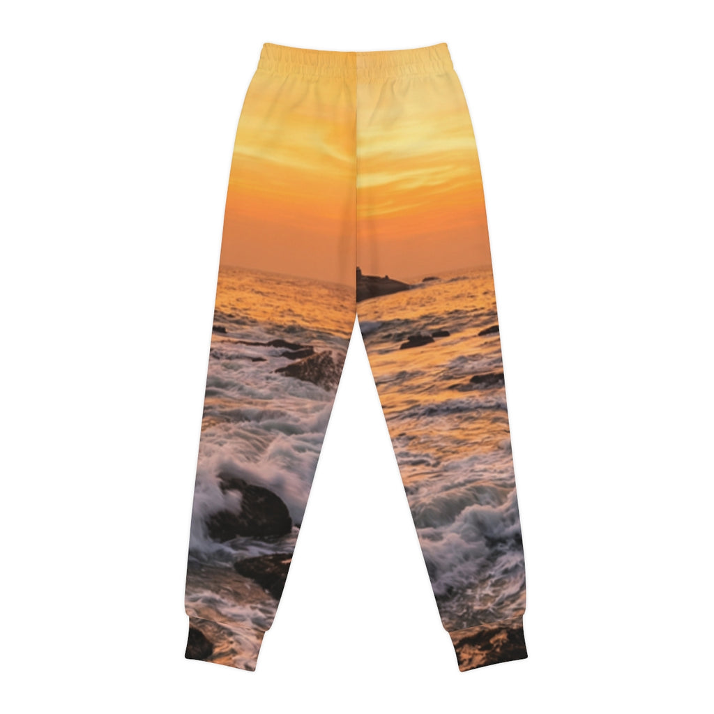 Youth Joggers - Sunset Shore of Kanyakumari Shoreline Art |...