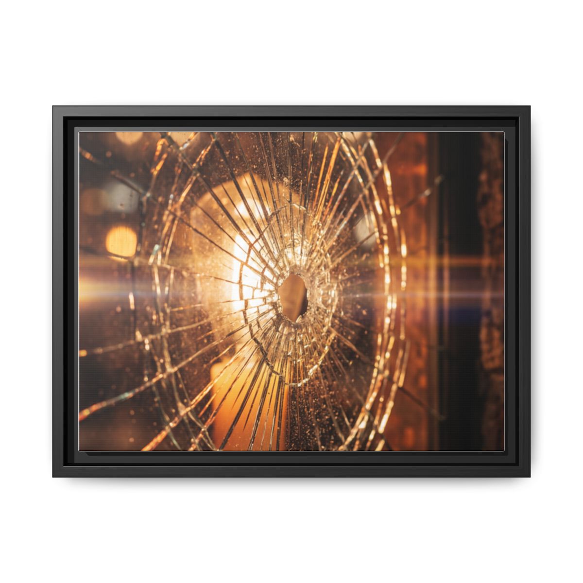 Framed Matte Canvas - Amber Glow — Black / 1.25"