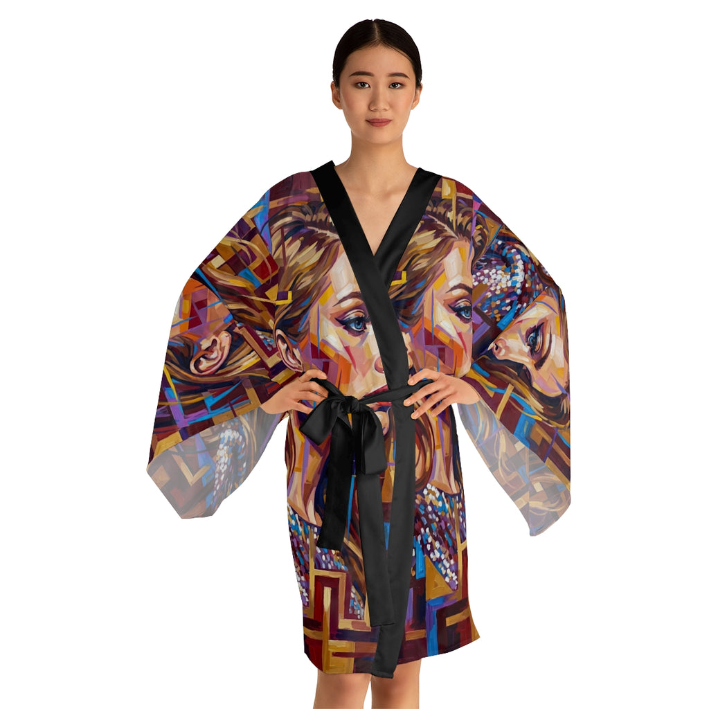 Long Sleeve Kimono Robe - Shattered Elegance | Echovira...