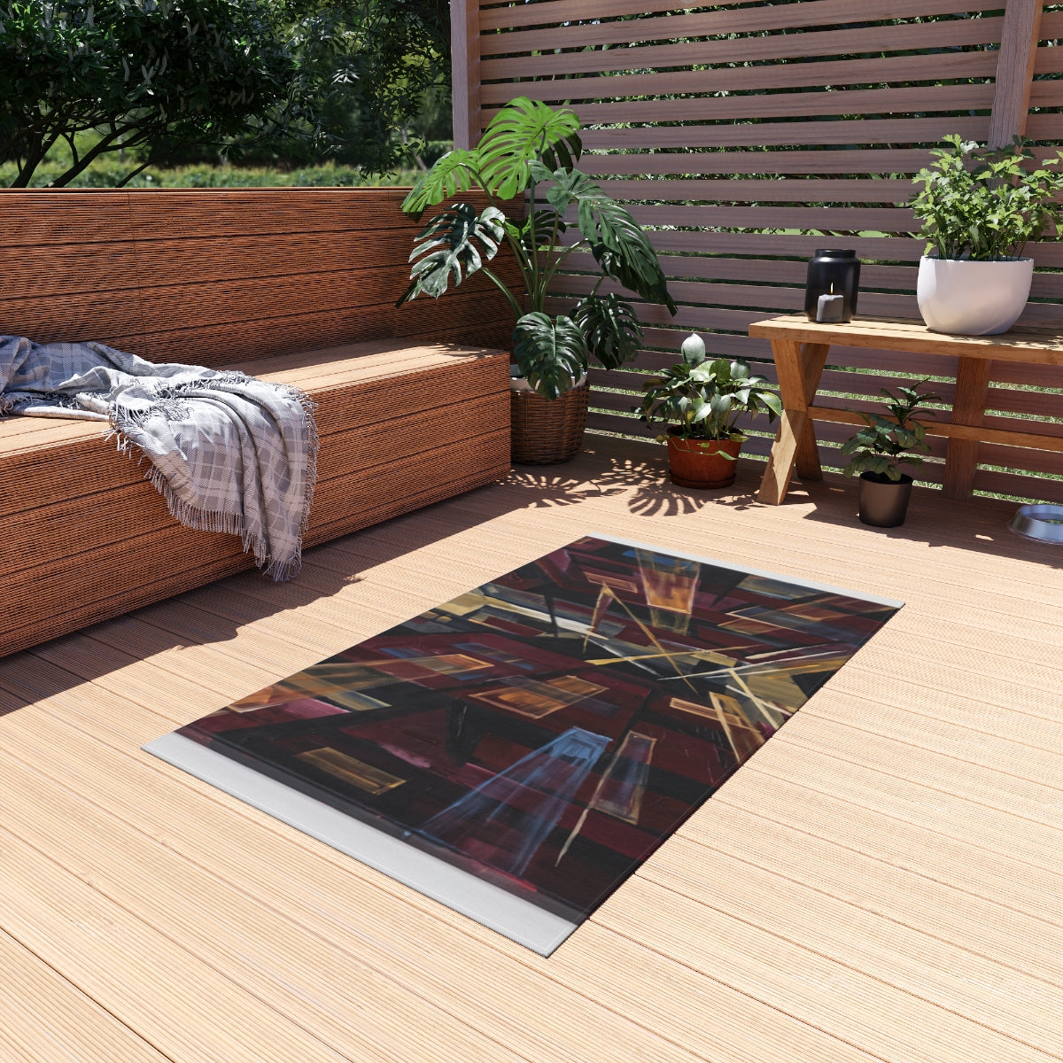 Outdoor Rug - Urban Patio Perspective | Echovira Gallery