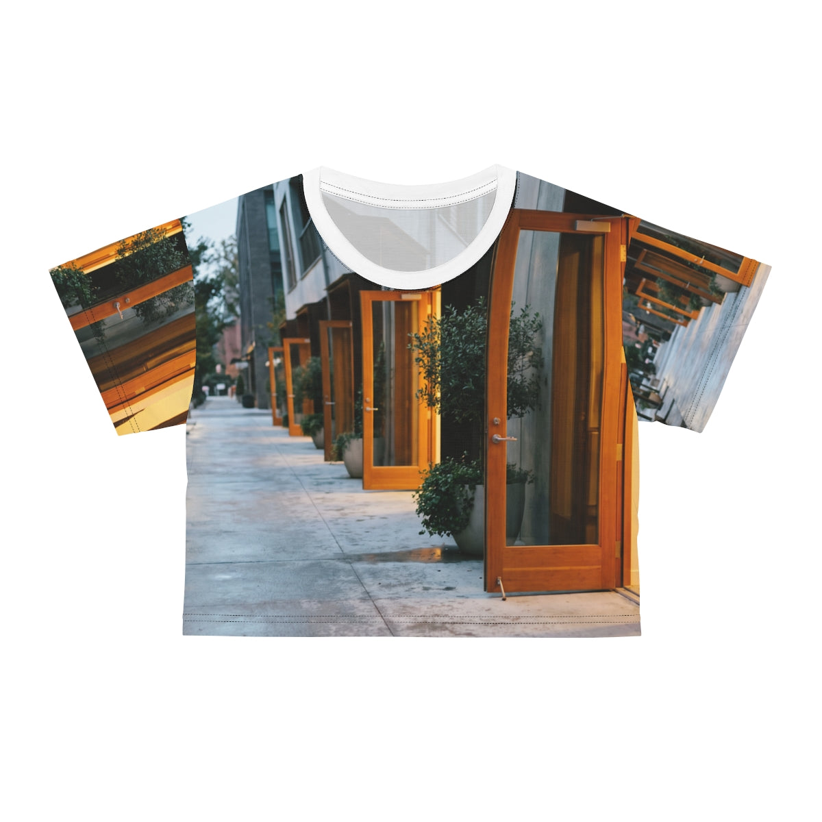 Crop Tee - Twilight Promenade Urban Chic | Echovira Gallery