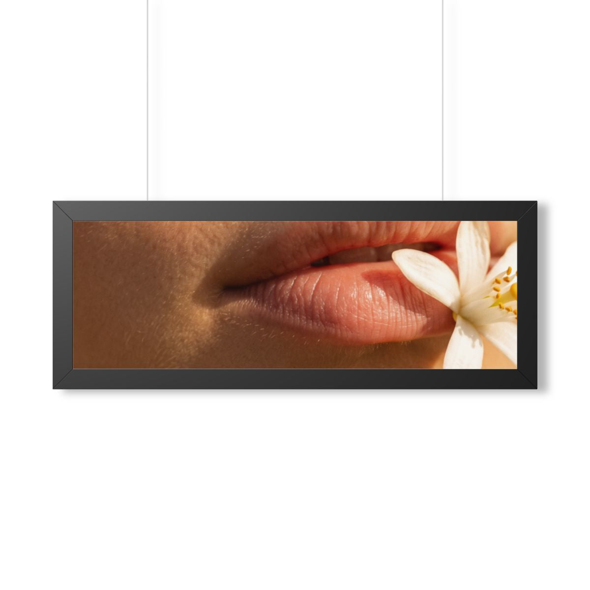Framed Horizontal Poster - Golden Flora Panorama — Black......