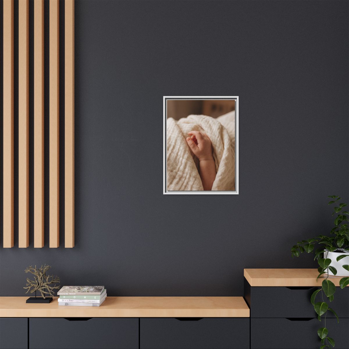 Framed Matte Canvas - Tender Newborn Hand (8×10, 9×12... |...