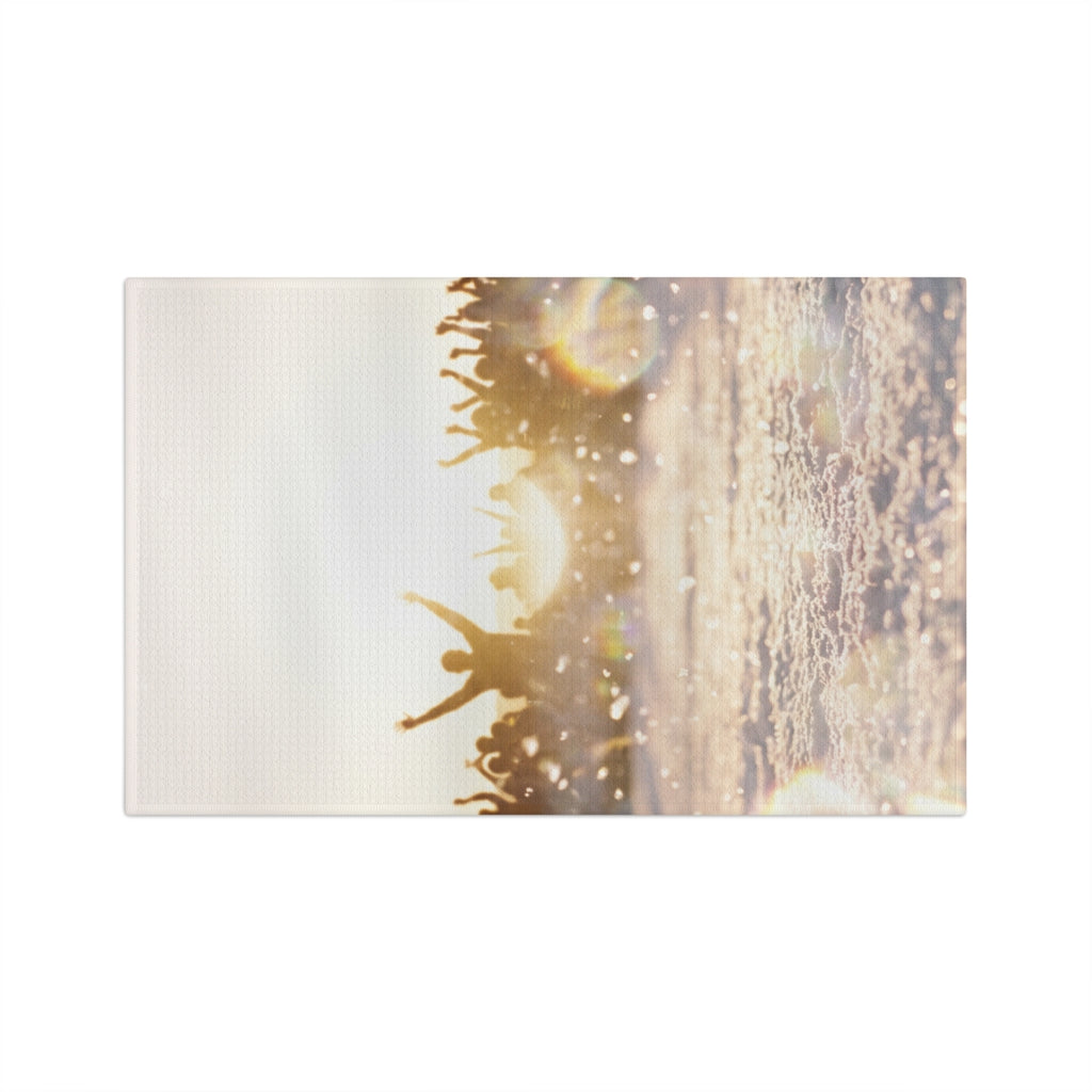 Golden Hour Crowd Microfiber Tea Towel