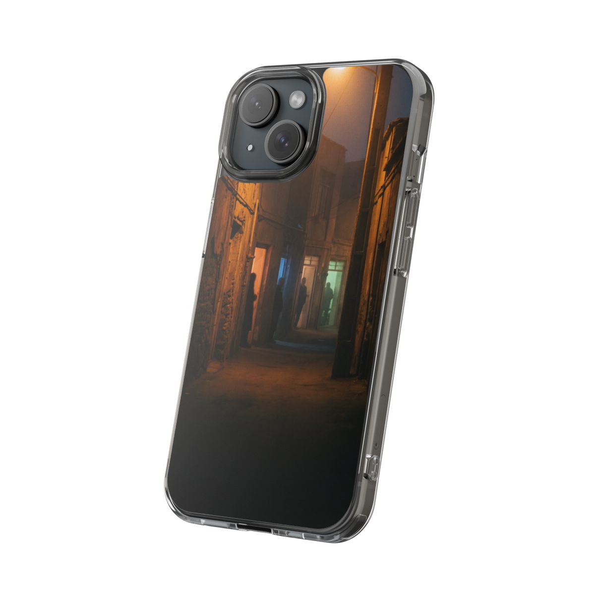 Clear Impact-Resistant Case - Night Alley iPhone Glow |...