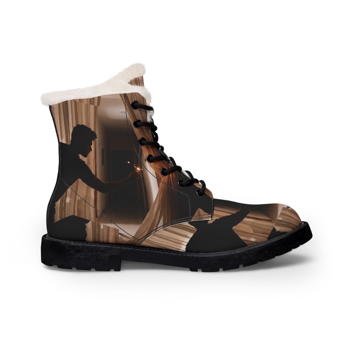 Men's Fur and Leather Boots Nocturnal Silhouette