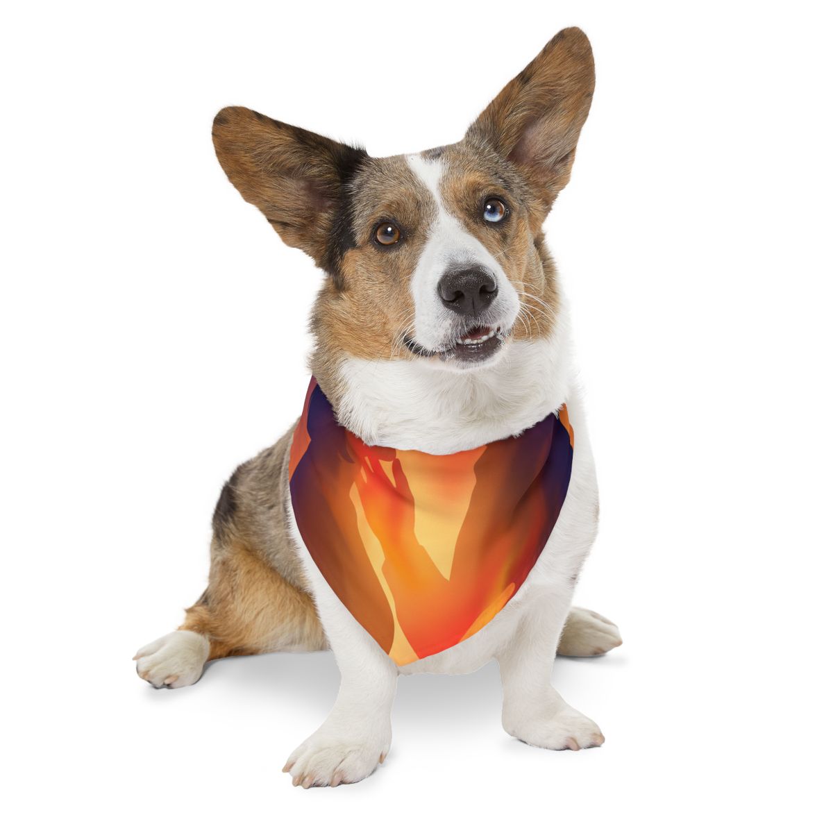 Pet Bandana Collar - Fiery Lovers Silhouette Art Print |...