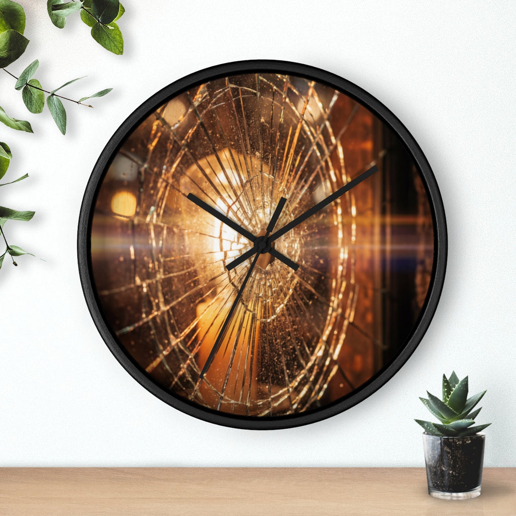 Wall Clock - Shattered Amber Edge