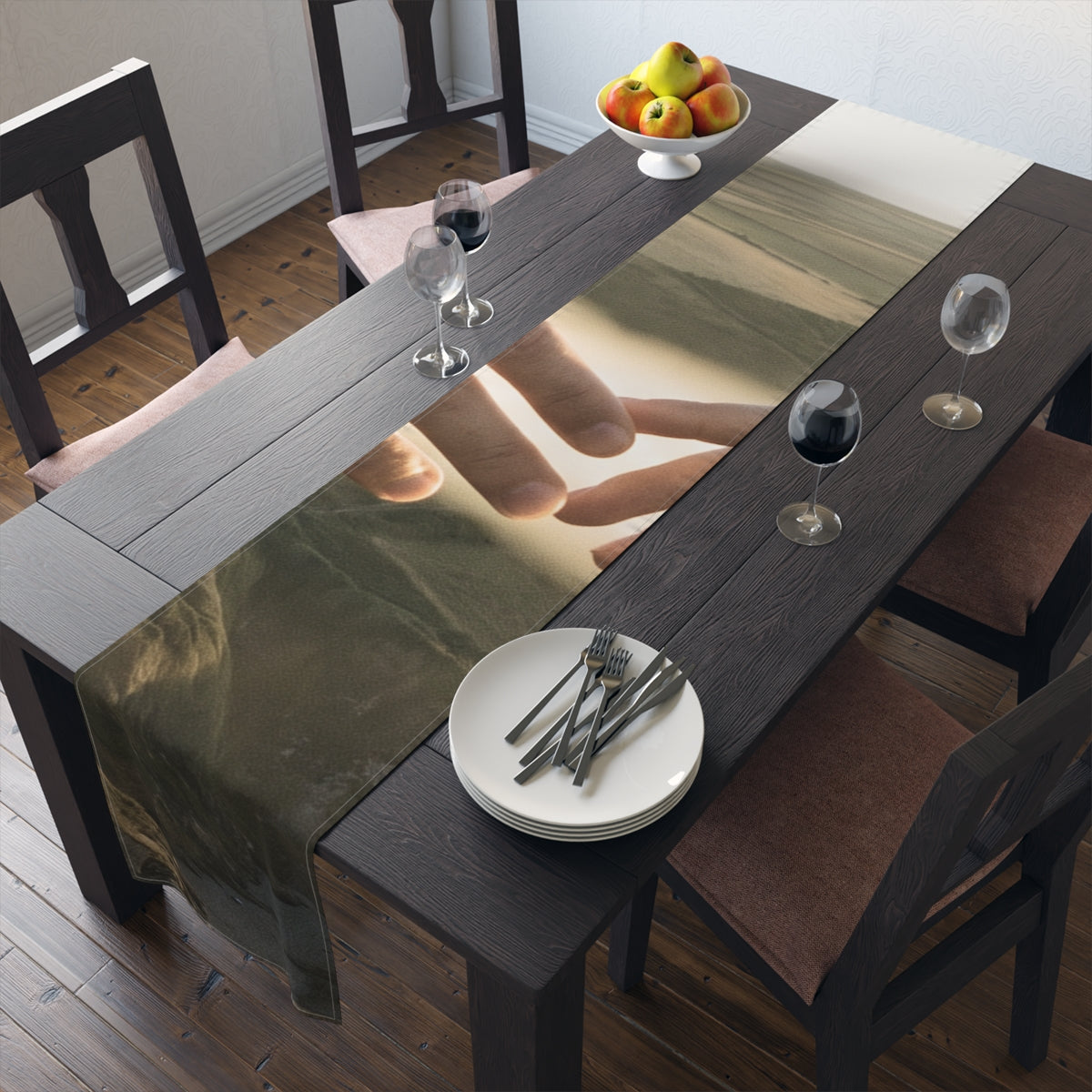 Table Runner - The Infinite Touch | Ethereal Coastal Art |...