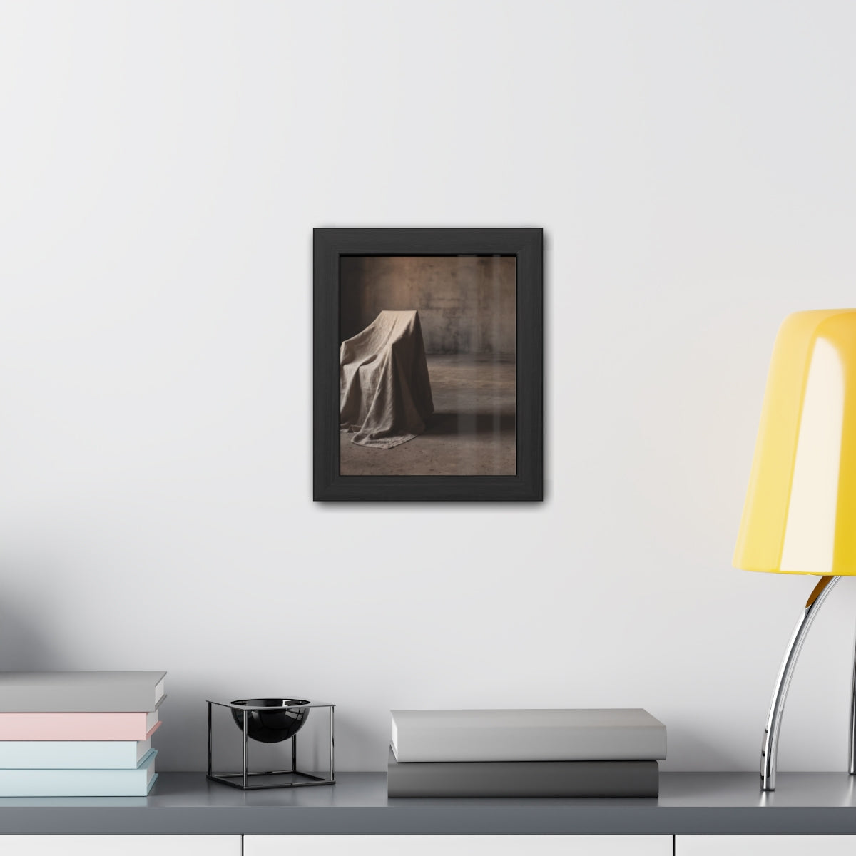 Framed Poster - Draped Minimalist Form — Portrait
