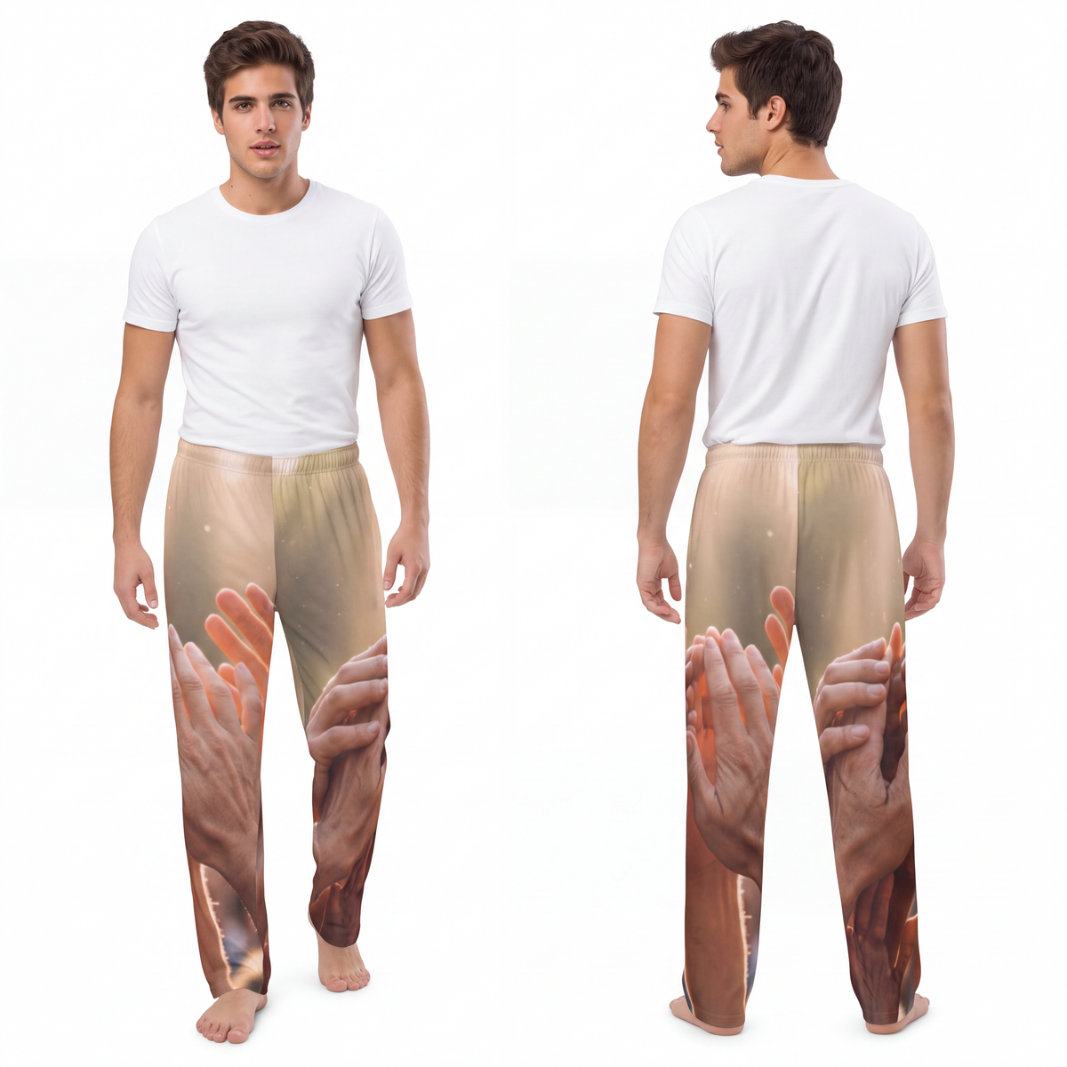 Men's Pajama Pants - Golden Rays of Unity Wall Art |...
