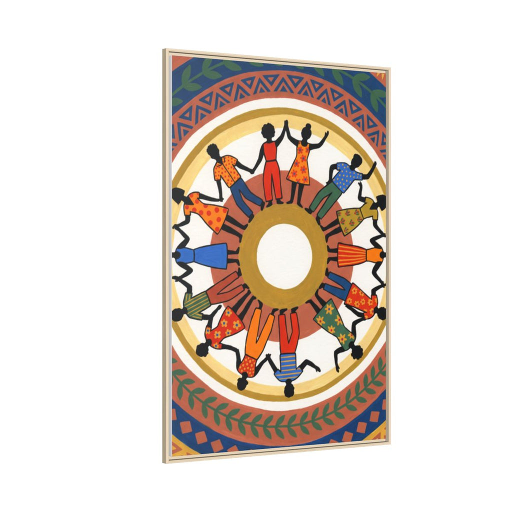 Matte Canvas, Framed - Unity Mandala Folk Art (8×10, 9×12......