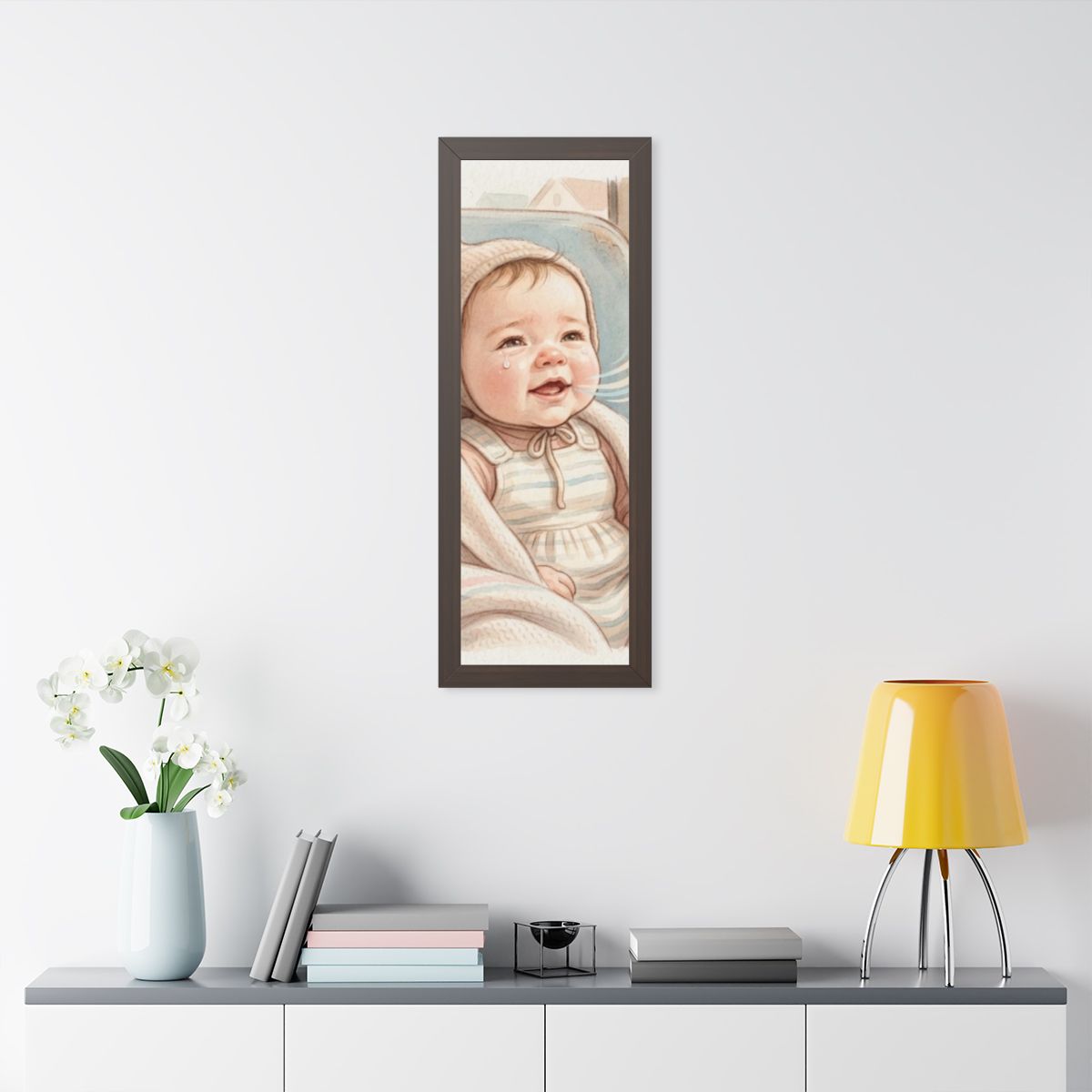 Framed Vertical Poster - Sweet Baby — Walnut (11×14, 12×16...