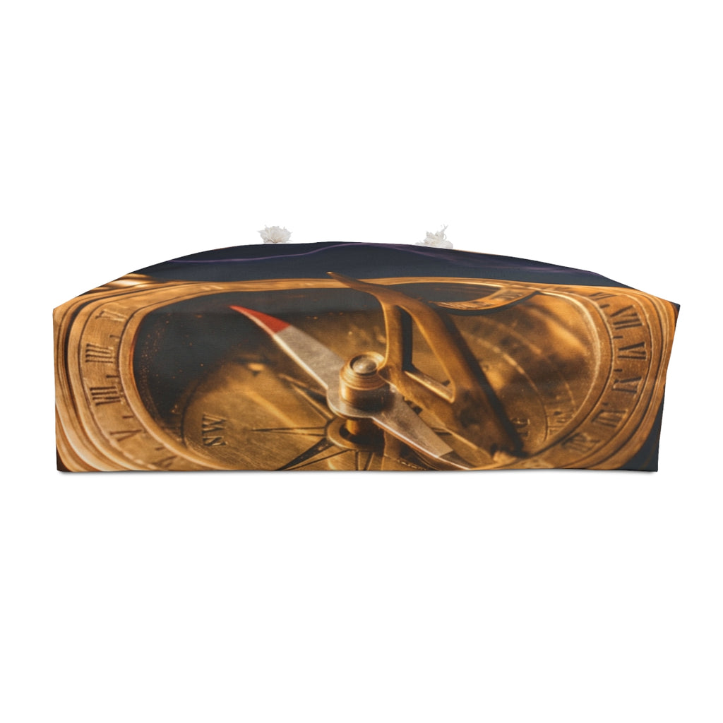 Vintage Brass Compass Weekender Bag