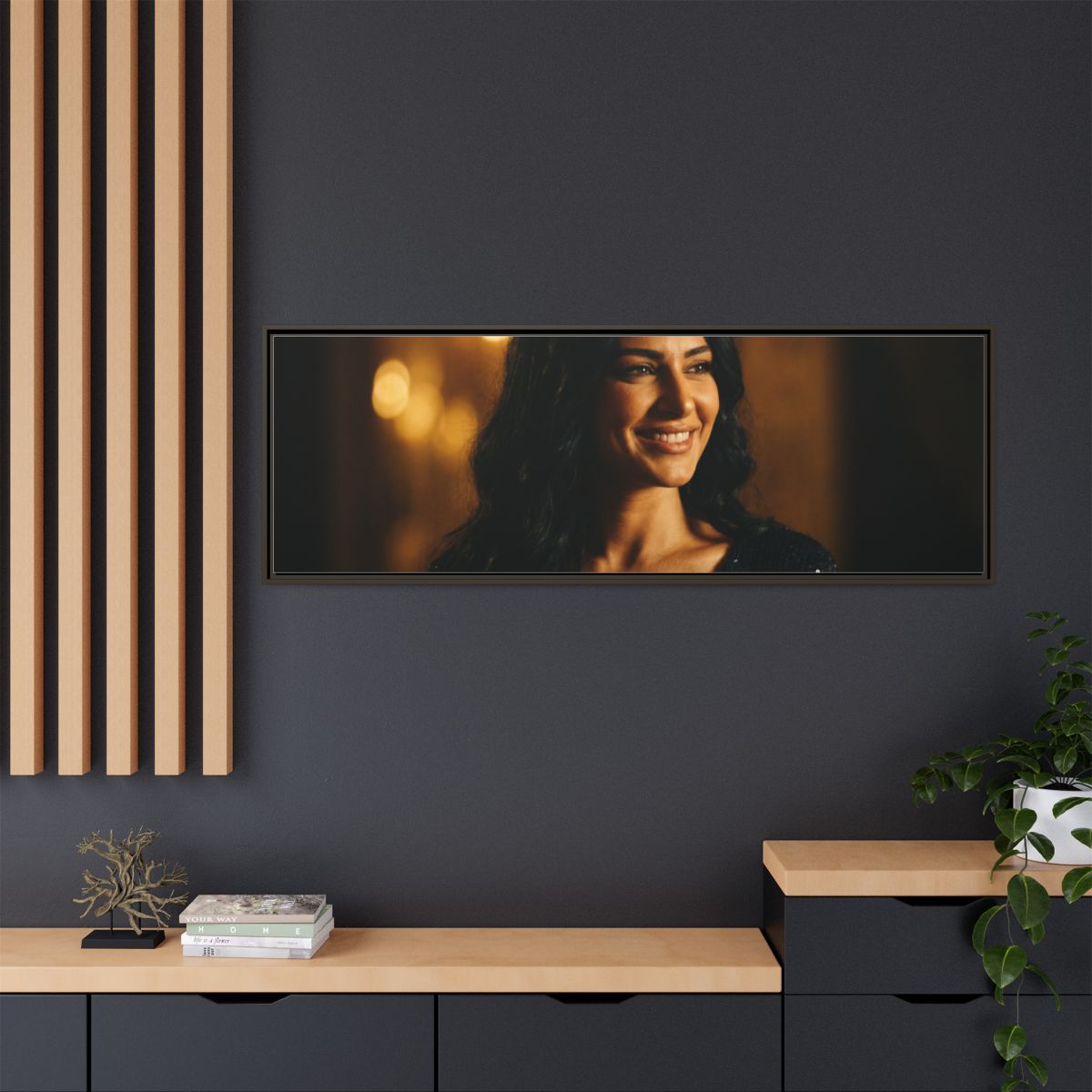 Framed Canvas Art - Golden Glamour — Espresso / 1.25"
