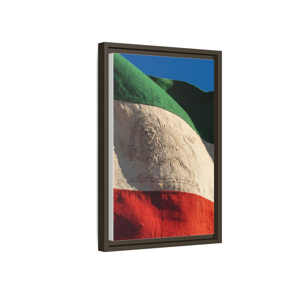Framed Canvas Art - Distressed Flag — Espresso / 1.25"