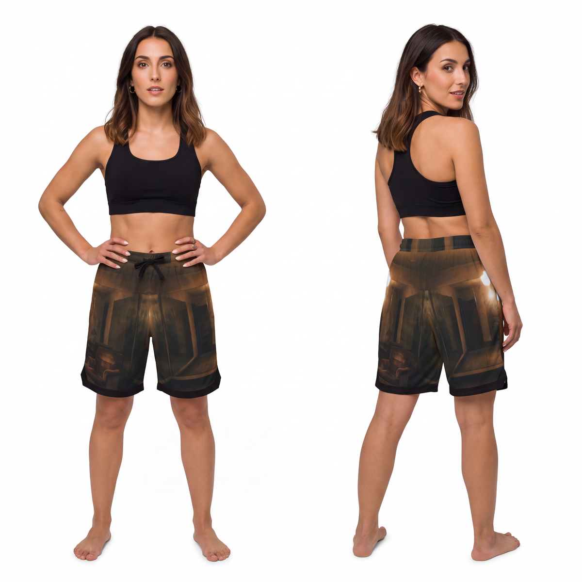 Basketball Rib Shorts - Liminal Shadow Chamber | Echovira...