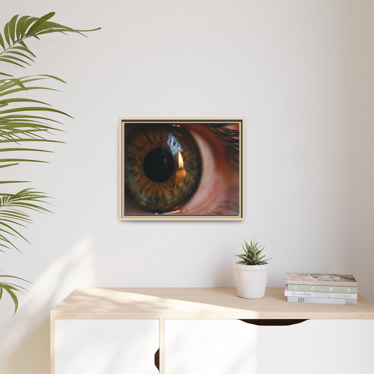 Matte Canvas, Framed - Amber Iris Reflection Fine Art Print...