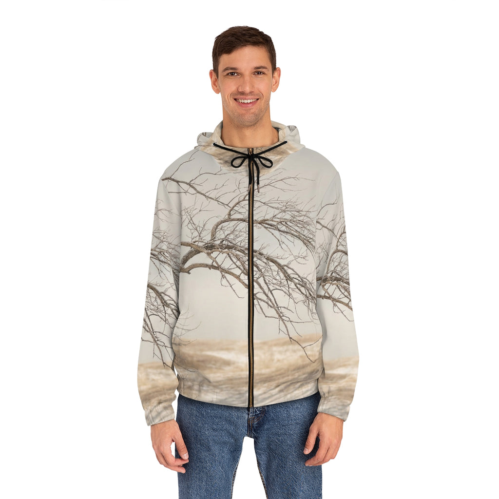 Men's Full-Zip Hoodie - Winter Branch Solitude Landscape |...