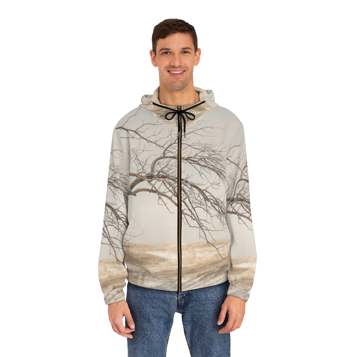 Men's Full-Zip Hoodie - Winter Branch Solitude Landscape |...