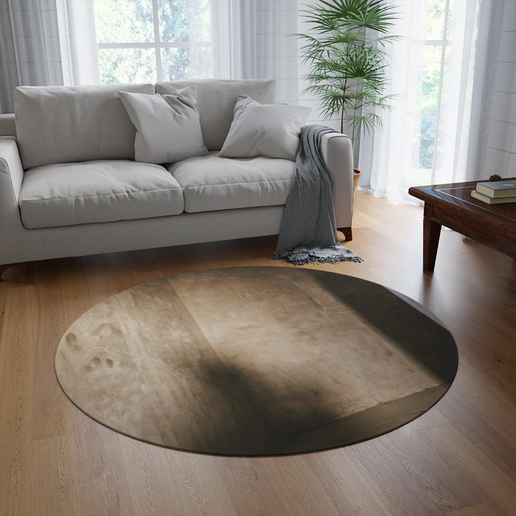 Round Rug - Shadows of the Citadel moody architectural print...