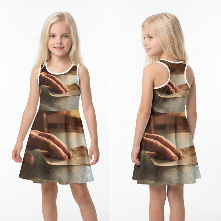 Girls' Sleeveless Sundress - Golden Hour Memory