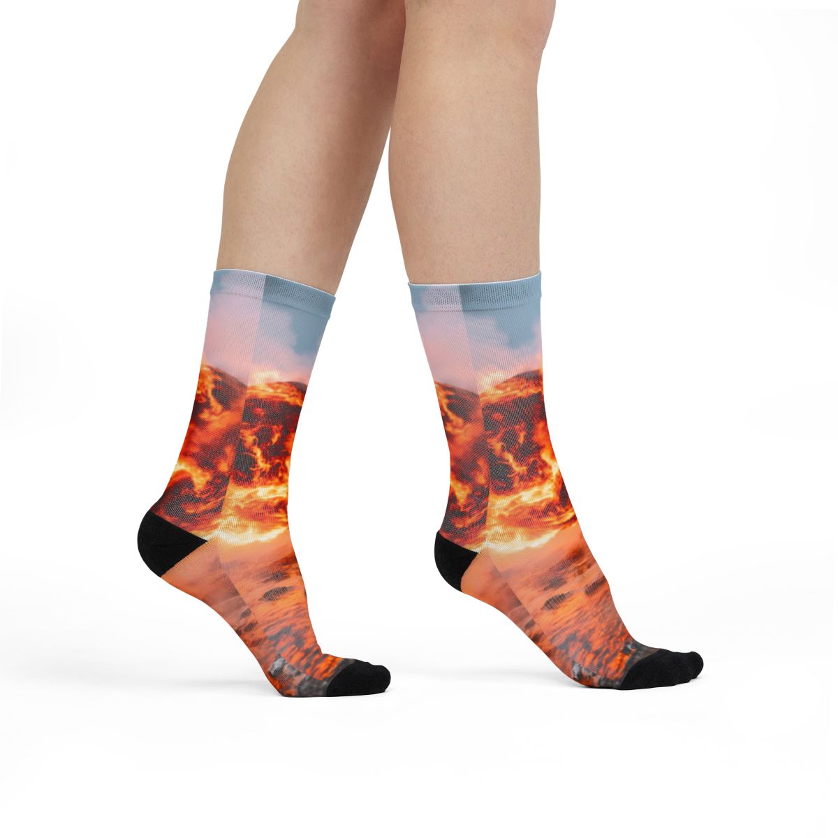 Sublimation Crew Socks - Fire Orb Footwear | Echovira...