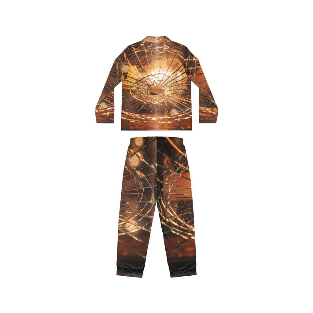 Women's Satin Pajamas - Fractured Glow | Echovira Gallery