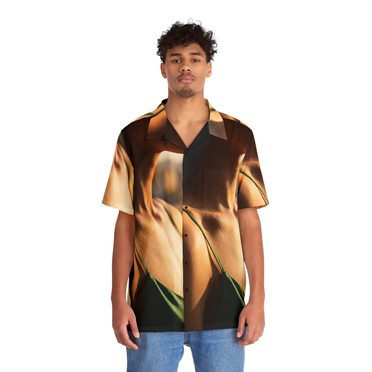 Men's Hawaiian Shirt - Emerald Sunset Escape