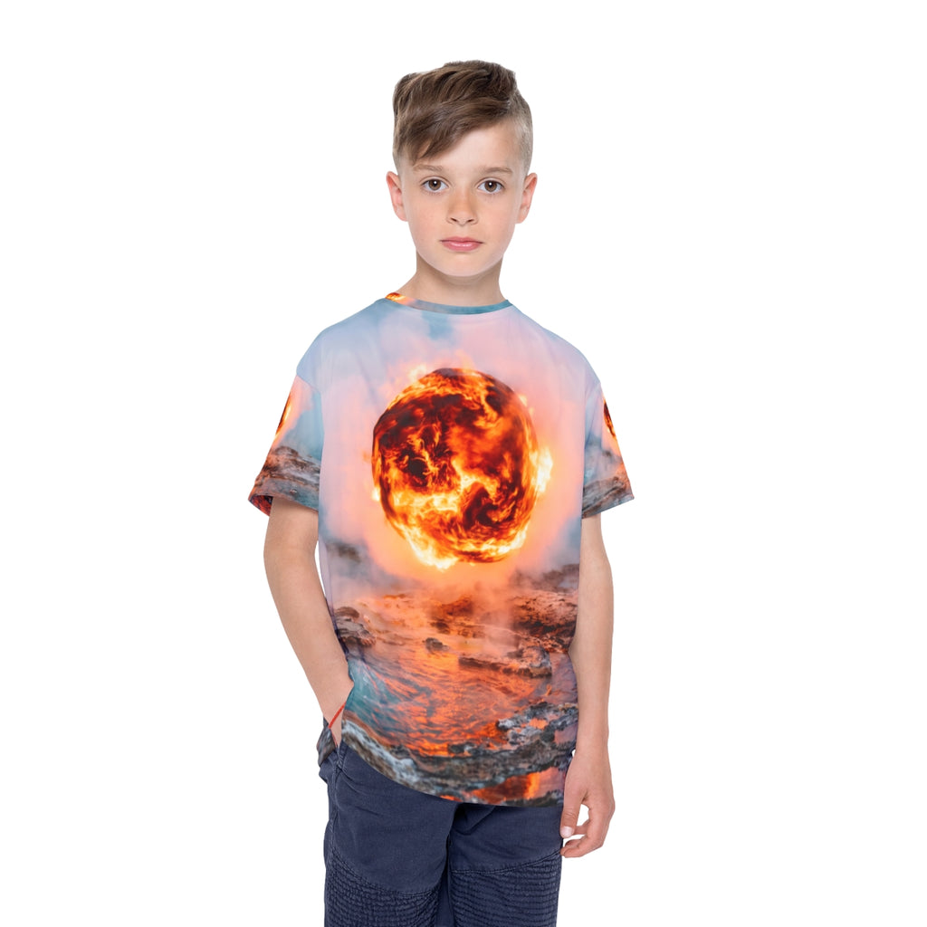 Kids Sports Jersey Fire Orb Geothermal Art
