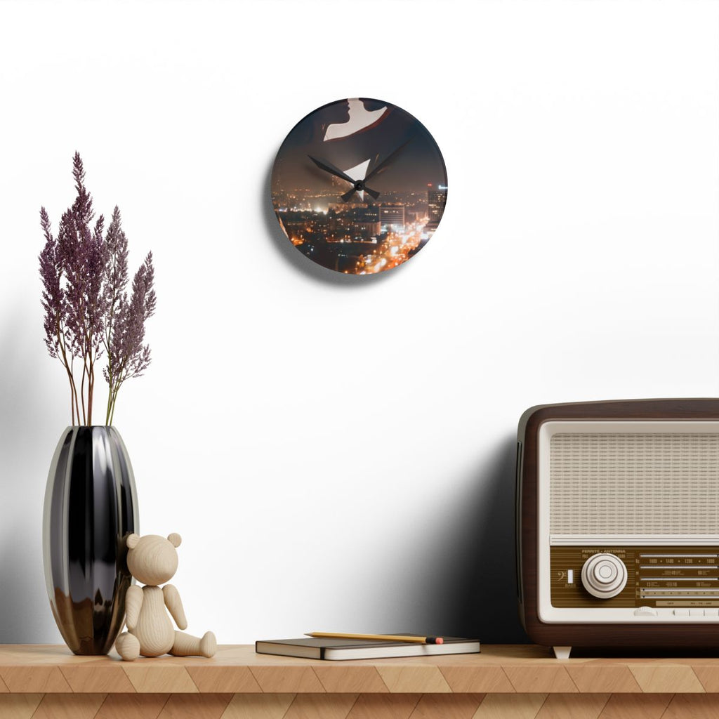 Acrylic Wall Clock - Metropolitan Night | Echovira Gallery