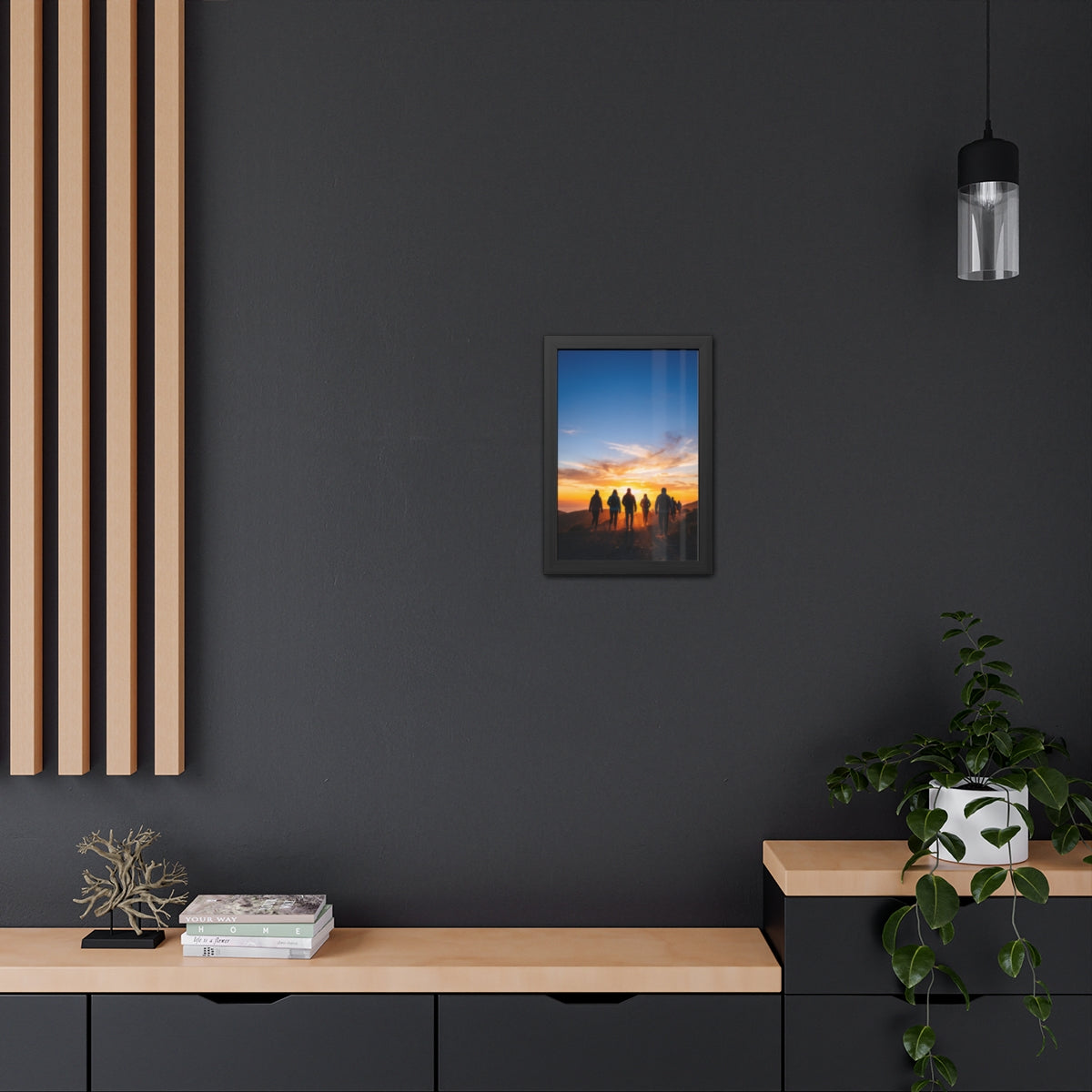 Framed Poster - Sunset Silhouette — Portrait