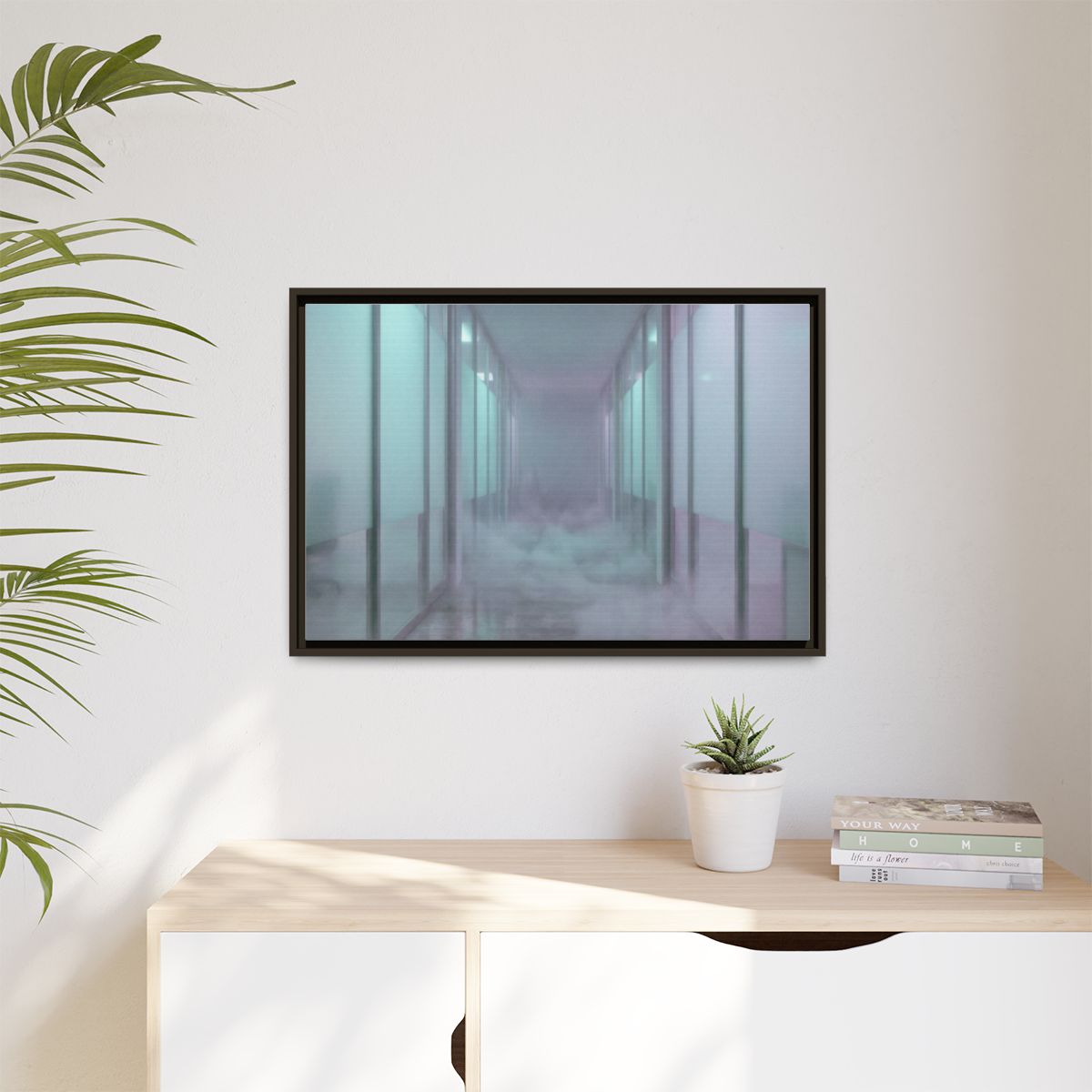 Matte Canvas, Framed - Liminal Corridor Fog Art Print —... |...