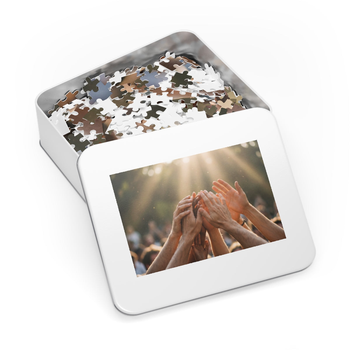 Jigsaw Puzzle with Tin - Golden Rays of Unity Wall Art (30...