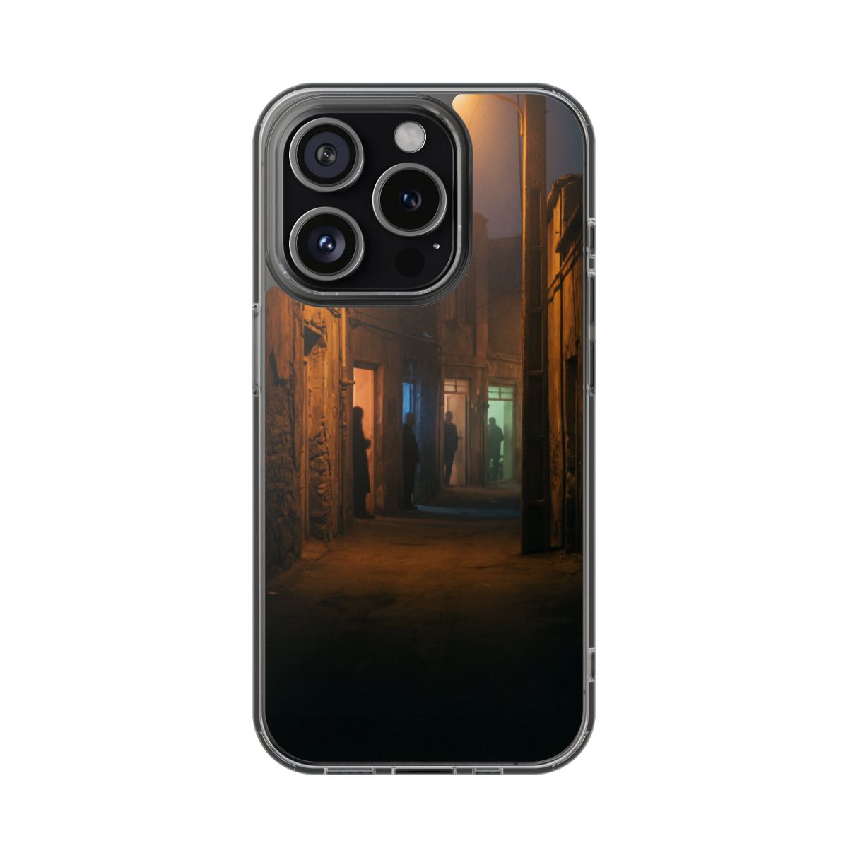 Clear Impact-Resistant Case - Night Alley iPhone Glow |...