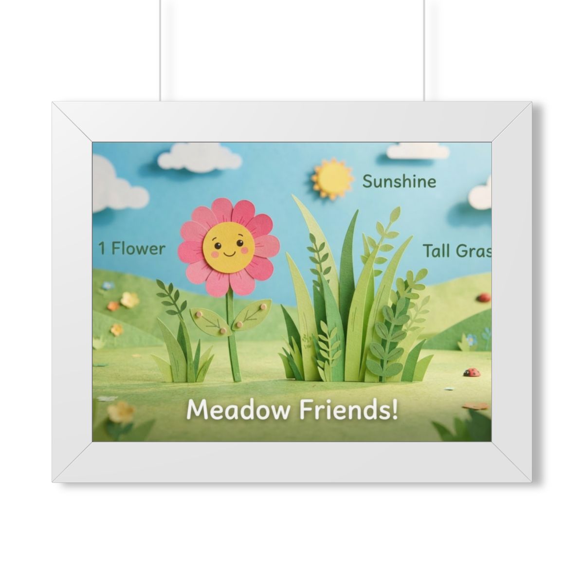 Framed Horizontal Poster - Meadow Vista — White (14×11... |...