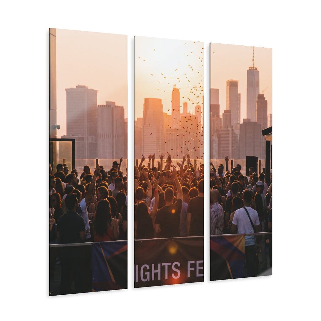 Acrylic Triptych Prints - Sunset Skyline | Echovira Gallery
