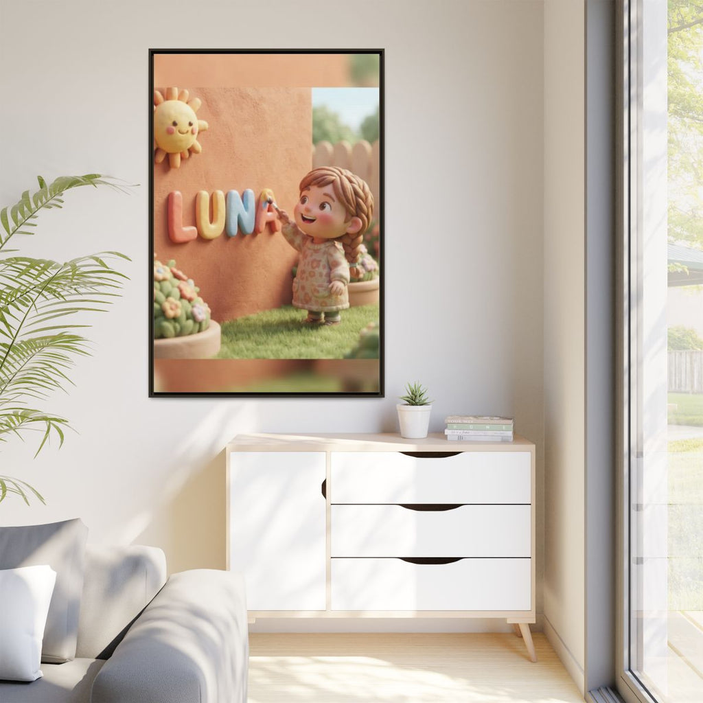 Matte Canvas Framed - Luna Sunshine Clay — Espresso / 1.25"...