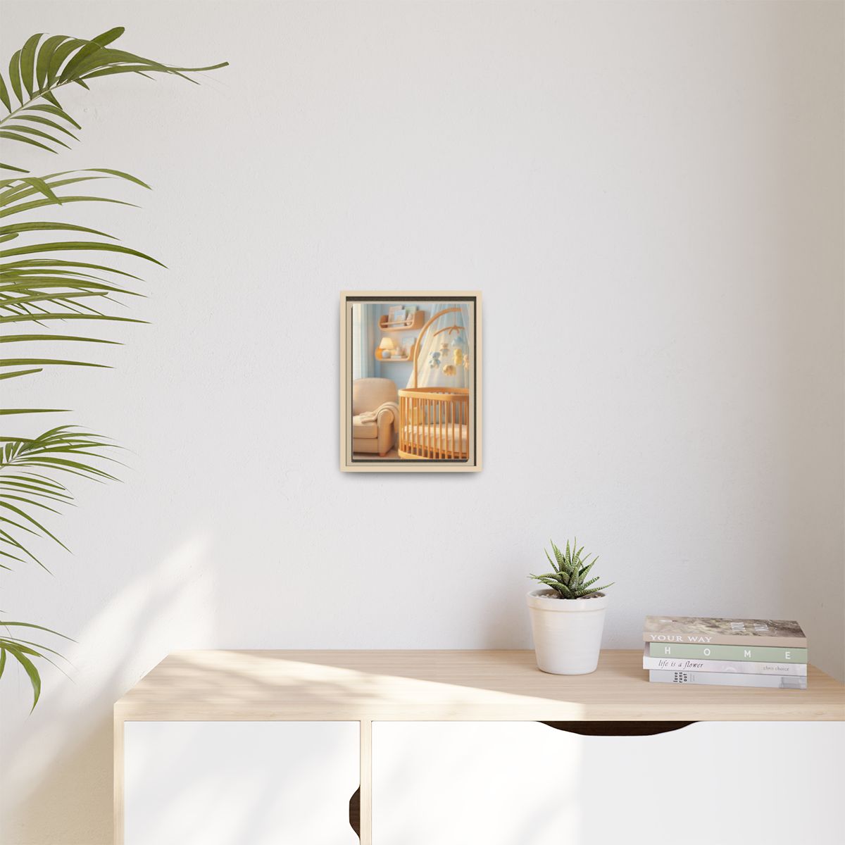 Matte Canvas, Framed - Dreamy Serene Nursery Art — Natural /...