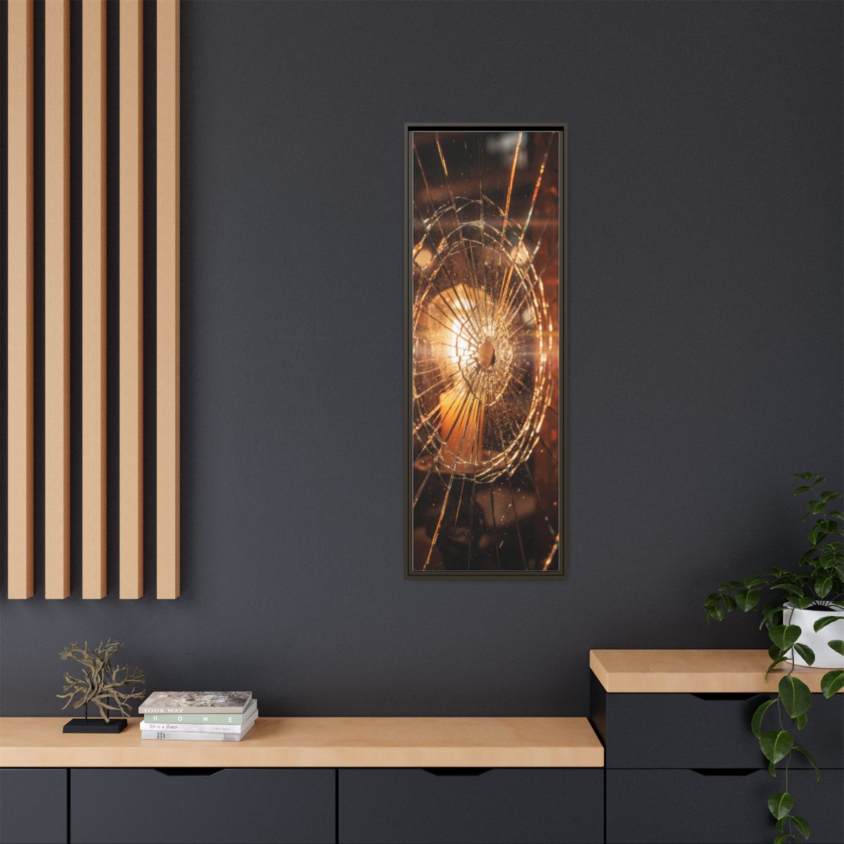 Framed Matte Canvas - Shattered Glass — Espresso / 1.25"