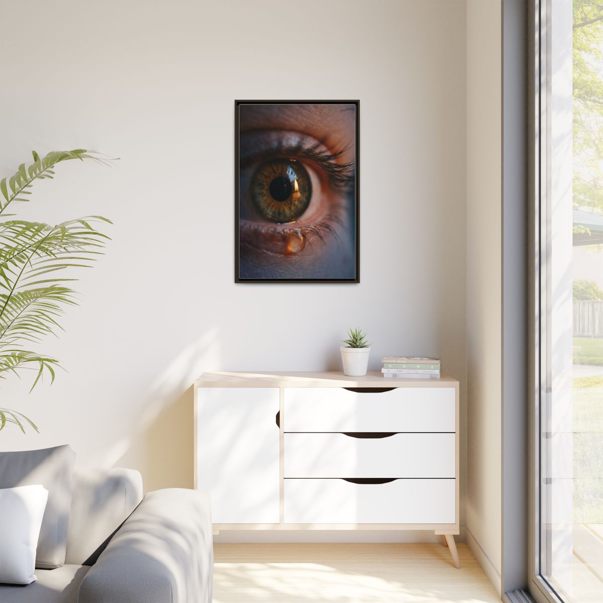 Matte Canvas, Framed - Amber Iris Reflection Fine Art Print...