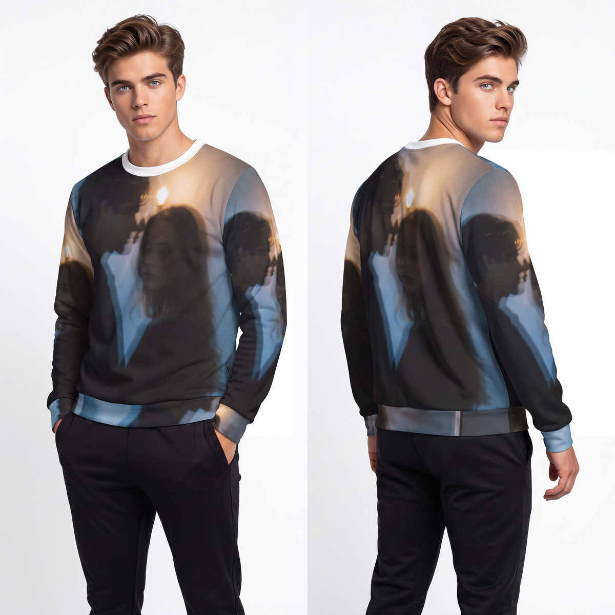 Midnight Shadow Men's Sweatshirt - Aesthetic Loungewear |...