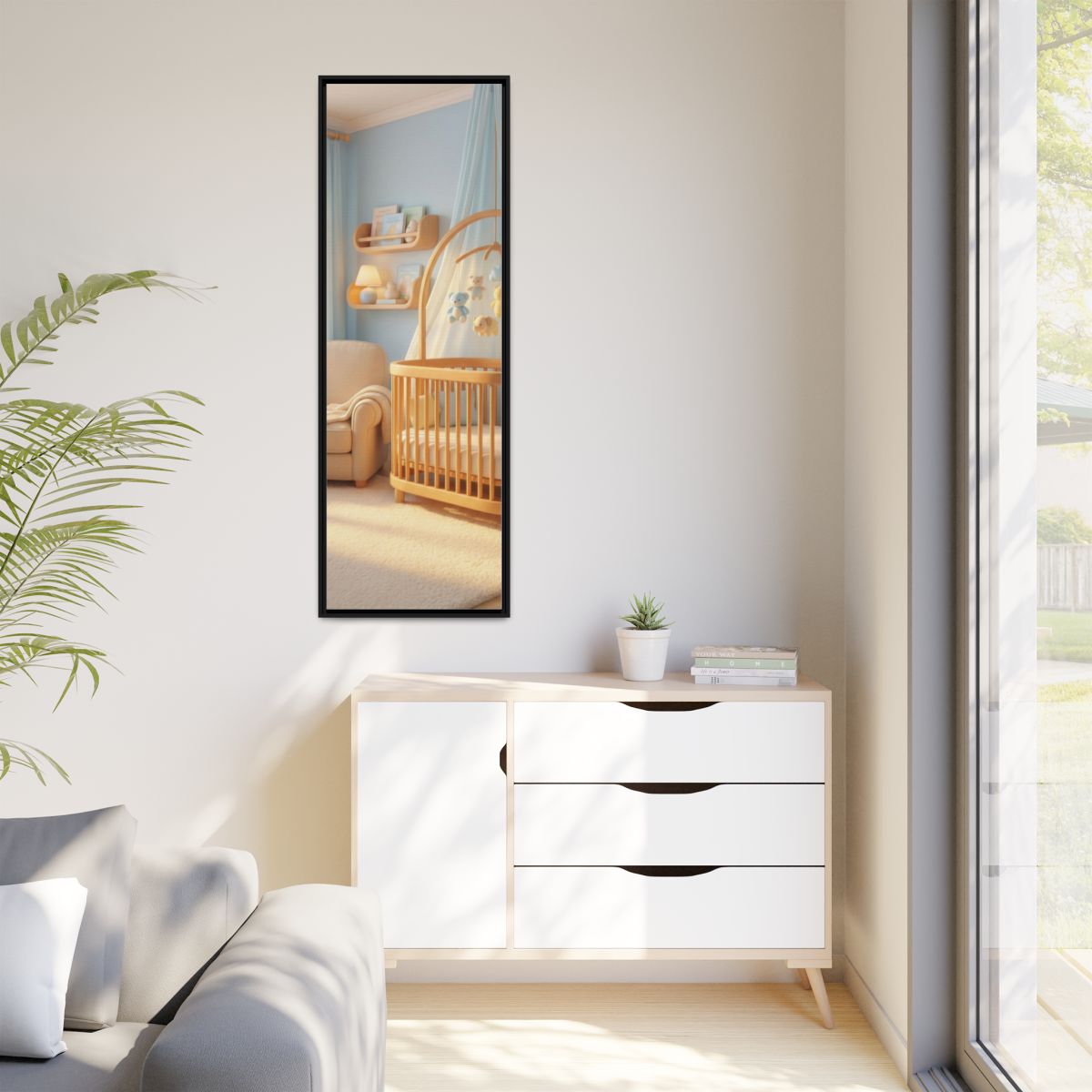 Matte Canvas, Framed - Dreamy Serene Nursery Art — Black /...