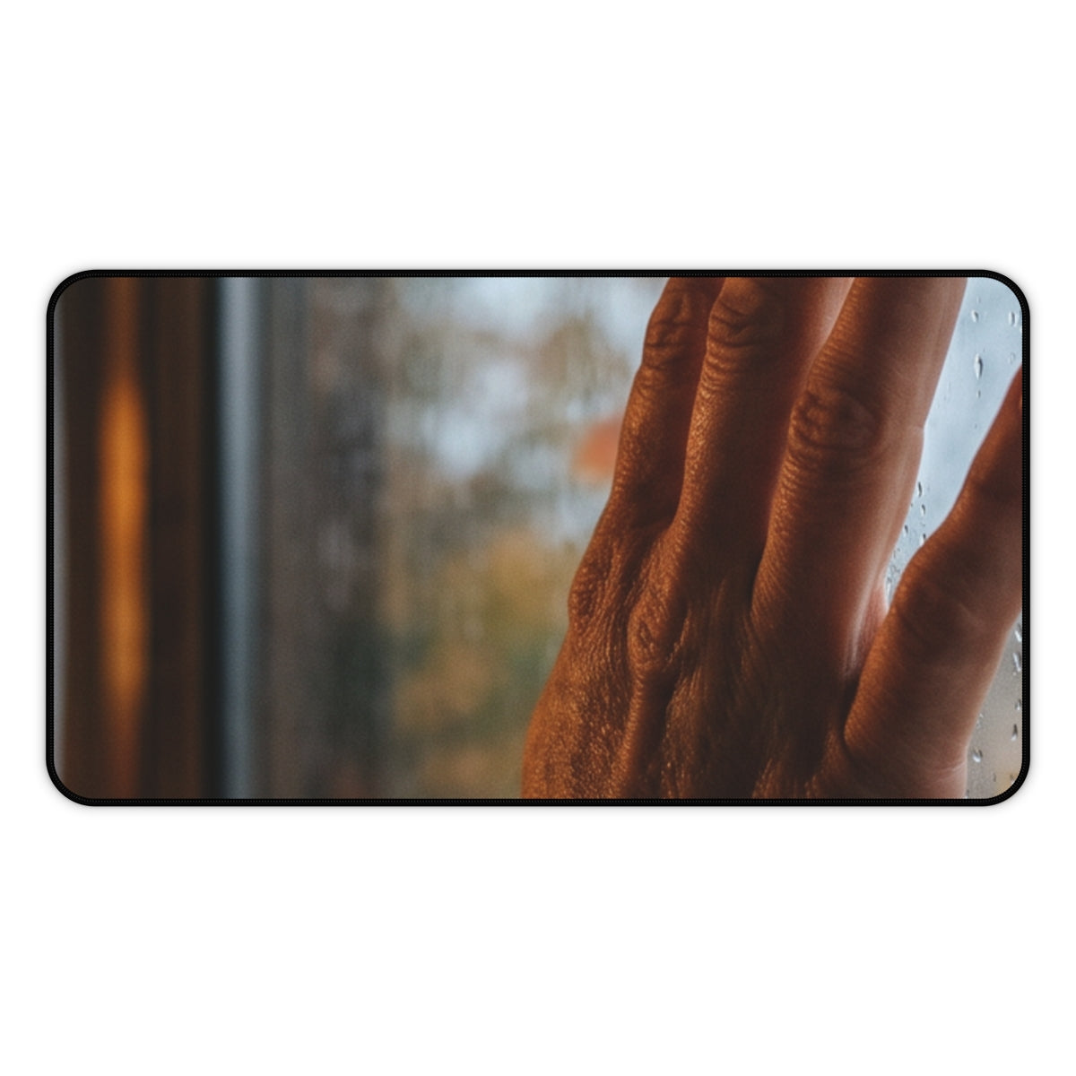 Desk Mat - Autumn Rain Window Haven | Echovira Gallery