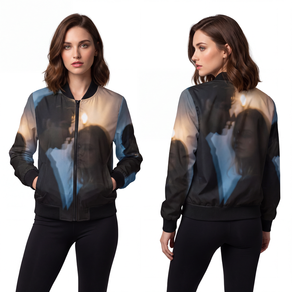 Midnight Shadow Women's Bomber - Cinematic Outerwear |...