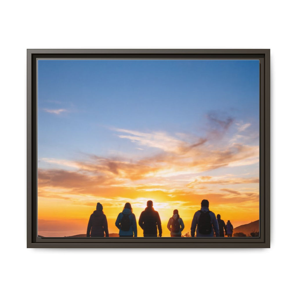 Framed Canvas - Sunset Silhouette